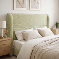 Cabeceira de Cama Box Viuva 1,20m Livia Boucle Verde - Mirra Decor Cabeceira de Cama Box Viuva 1,20m Livia Boucle Verde - Mirra Decor