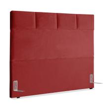 Cabeceira de Cama Box Viúva 128 cm Marjorie Larhome Suede Veludo Vermelho