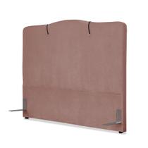 Cabeceira de Cama Box Viúva 128 cm Moscou Inspire House Suede Veludo Rosê