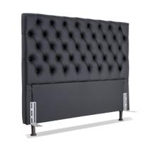 Cabeceira de Cama Box Viúva 128 cm Versalite Larhome Preto.