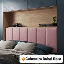 Cabeceira de Cama Casal 1,40 Estofada Cor Cinza Almofadada Painel Modelo Dubai