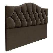 Cabeceira De Cama Casal Capitone Provençal Suede Chocolate 120 Cm Altura RBL