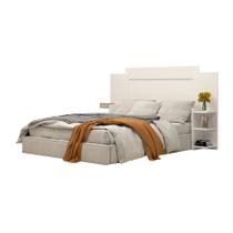 Cabeceira de Cama Casal Extensivel com Prateleiras 100% em MDF Isabela ACP Móveis Branco