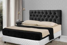 CABECEIRA DE CAMA EM CAPITONÊ PRETA 1,40cm