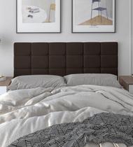 Cabeceira de Cama Estofada Cama de Casal Bia Requinte Luxo Wood Calipha Intense Classic 1,40 Marrom