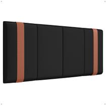 Cabeceira de Cama Estofada PARISE Queen 1.60 e Casal 1.40 BOX detalhe em material sintético Caramelo