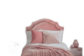 Cabeceira De Cama Estofada Solteiro Provençal Veludo Rosê