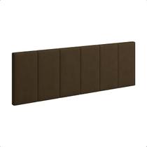 Cabeceira de Cama Painel Para Quarto Laura 140 cm Almofadada Sued Cor Marron - PRADO MOVEIS