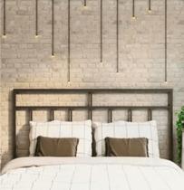 CABECEIRA DE CAMA QUEEN AÇO FERRO MDF ESTILO INDUSTRIAL CB06 Informar cor da estrutura e MDF via mensagem após a compra