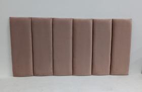 Cabeceira de Cama Tecido Veludo Rosê, Módulo Unitário de 60x20, Fácil instalação