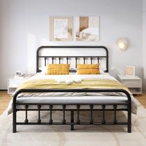 Cabeceira de cama Vengarus Queen Metal de 36 cm preta