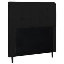 Cabeceira de Casal box estofada preto suede DUBAI LUXO 1,60cm - H.g.h-Decor