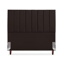 Cabeceira De Casal Carla 140 cm Com Frame Em Couro Marrom Cabeceira De Casal Carla 140 cm Com Frame Em Couro Marrom