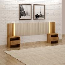 Cabeceira de Casal com 2 Mesas de Cabeceira e Led Los Angelis