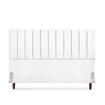 Cabeceira De Casal King Carla 190 cm Com Frame Em Couro Branco Cabeceira De Casal King Carla 190 cm Com Frame Em Couro Branco