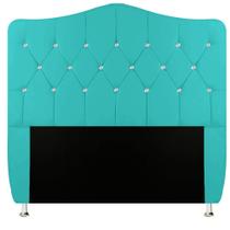 Cabeceira de Casal Para Cama Box Estofada Capitone com Strass 140 CM Atena Nanda Decor