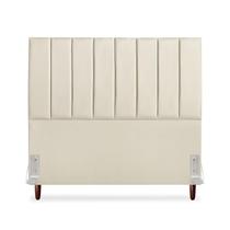 Cabeceira De Casal Queen Carla 160 cm Com Frame Em Couro Bege Cabeceira De Casal Queen Carla 160 cm Com Frame Em Couro Bege