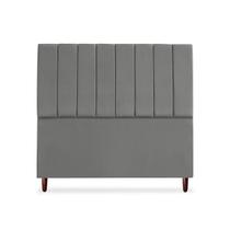 Cabeceira De Casal Queen Carla 160 cm Sem Frame Suede Cinza Cabeceira De Casal Queen Carla 160 cm Sem Frame Suede Cinza