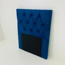 Cabeceira de Fixação na Cama Solteiro 90x117cm Na Cor Azul Marinho