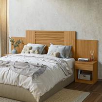 Cabeceira de madeira Pra cama Casal Padrão Casal Queen com Ripado 2 Mesa de Cabeceira Araguaia