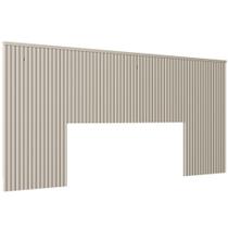 Cabeceira De Madeira Ripada Para Cama De Casal 240 cm Celine L05 Off White - Lyam Decor