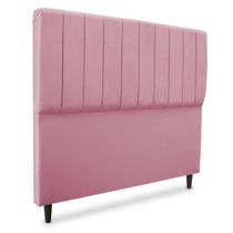 Cabeceira de quarto mavi 140cm em suede rosa
