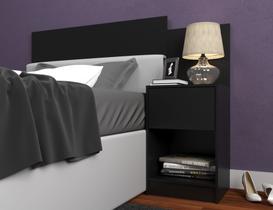 Cabeceira de Solteiro Altesa 1 Gavetas 1 Nichos Preto Cabeceira de Solteiro Altesa 1 Gavetas 1 Nichos Preto