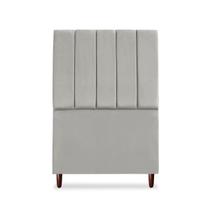 Cabeceira De Solteiro Carla 90 cm Com Frame Suede Cinza Claro Cabeceira De Solteiro Carla 90 cm Com Frame Suede Cinza Claro