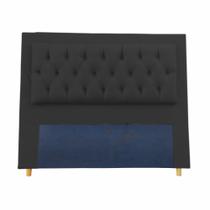 Cabeceira Decor Itália Cama Box Casal 1,40 M Suede Preto