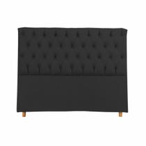 Cabeceira Decor Paris Cama Box Solteiro 90 CM Suede Preto