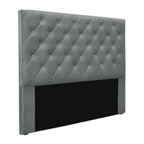 Cabeceira Decorativa Casal 1,40M Tàzio Veludo Cinza G63 - Gran Belo