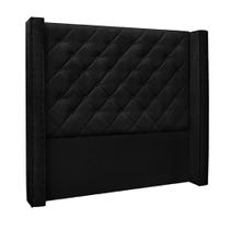 Cabeceira Decorativa Casal 1,64M Loewe Suede Preto G63 - Gran Belo Cabeceira Decorativa Casal 1,64M Loewe Suede Preto G63 - Gran Belo