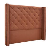 Cabeceira Decorativa Casal 1,64M Loewe Veludo Cobre G63 - Gran Belo