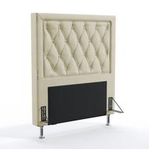 Cabeceira Decorativa Estofada Centaurus 90 Para Cama De Solteiro Sued Bege Aradecor