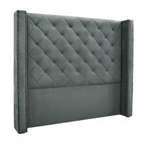 Cabeceira Decorativa Queen Size 1,84M Loewe Veludo Cinza G63 - Gran Belo Cabeceira Decorativa Queen Size 1,84M Loewe Veludo Cinza G63 - Gran Belo