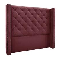 Cabeceira Decorativa Queen Size 1,84M Loewe Veludo Vinho G63 - Gran Belo