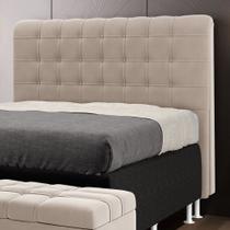 Cabeceira Decorativa Rana 160 para Cama Queen Sued Bege Aradecor