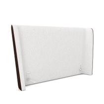 Cabeceira Design para Cama Casal Torres Pés em Madeira PU/Bouclê Marrom/Off White G91 - Gran Belo