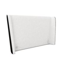 Cabeceira Design para Cama King Torres Pés em Madeira PU/Bouclê Preto/Off White G91 - Gran Belo