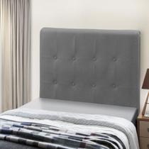 Cabeceira Dubai Cama Box Solteiro 90 CM Suede Cinza