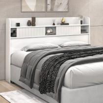 Cabeceira Dubai MDF Prateleiras Portas Correr Quarto Moderno
