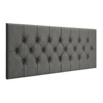 Cabeceira Dubai P/ Cama Box Casal Capitonê 1,40 cm - Cinza Cabeceira Dubai P/ Cama Box Casal Capitonê 1,40 cm - Cinza