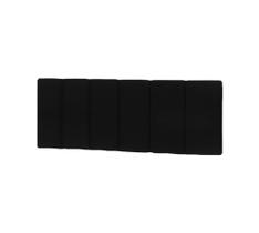 Cabeceira Dubai Suede Preto Estofada para Cama Box de Casal 140cm Isis