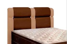 Cabeceira Duquesa Para Cama Box 195cm Nobuck Bege Ii Com Marrom Chocolate - Simbal