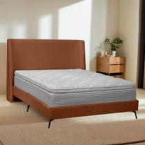 Cabeceira e Base Cama Box Orgânica 199cm King Size Bouclê