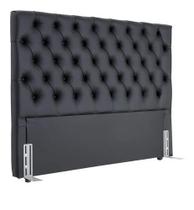Cabeceira E Box Paris King 1,95m Em Material Sintético Preto Cabeceira E Box Paris King 1,95m Em Material Sintético Preto