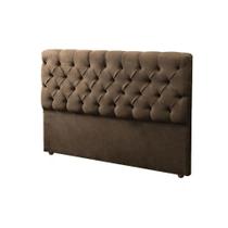 Cabeceira E Box Paris King 1,95m Em Suede Marrom Cabeceira E Box Paris King 1,95m Em Suede Marrom