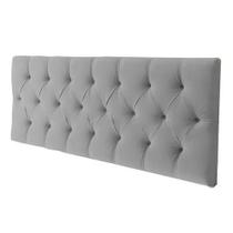 Cabeceira E Box Paris King 1,95m Painel Em Suede Cinza Cabeceira E Box Paris King 1,95m Painel Em Suede Cinza