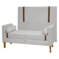 Cabeceira e Calçadeira Baú Box Casal King Size 195cm Bouclê Cabeceira e Calçadeira Baú Box Casal King Size 195cm Bouclê