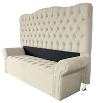 Cabeceira E Recamier Baú Agnes Para Cama Box Casal Padrão 1.38 - Suede - Sv Decor